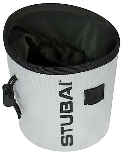 STUBAI Chalk-Bag Chalkbag zum Klettern und Bouldern, Magnesium-Beutel, Kalk-Tasche, Kreidebeutel, Magnesiabeutel grau