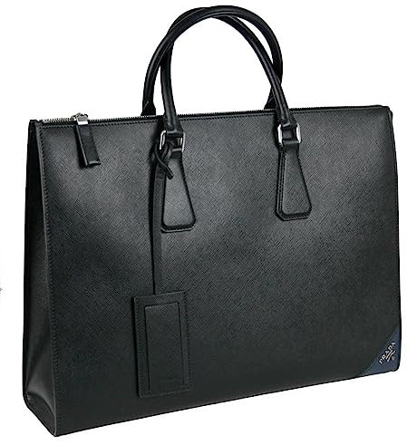 Prada Herren Schwarz Saffiano Leder Aktentasche 2VG039 9Z2 F0G52