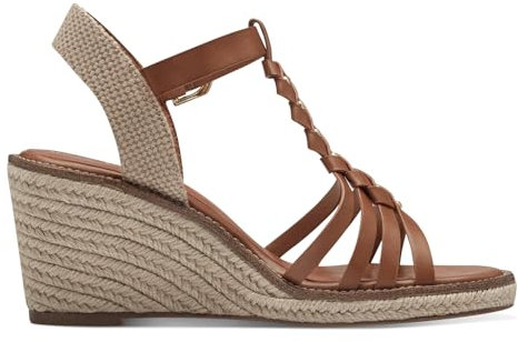 Tamaris Damen Sandaletten, Frauen Sandalen,Sommersandalen,bequem,flach,Sommerschuhe,Freizeitschuhe,offene Schuhe,Strandschuhe,Cognac,41 EU