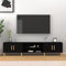 Homvdxl 180cm Wide TV Stand Unit, TV Cabinet for up to 70 Inch TV, TV Table with 4 Doors and Wood Legs, 180x31.5x40 cm, for Living Room, Bedroom - Black