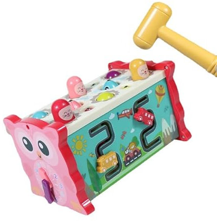 Kadii Motorikwürfel Motorikspielzeug Lernspielzeug ab 1 Jahr 8 in 1 Geschenk Kinder Baby Montesorri (Rot)