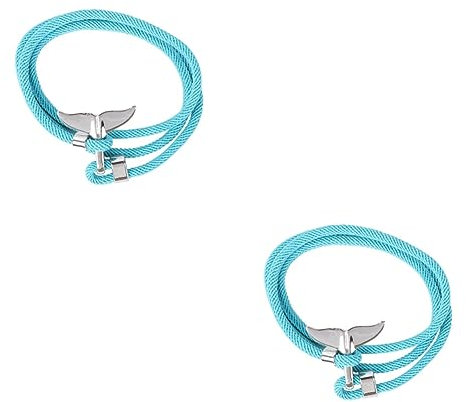 Amosfun 2 Stk Walschwanz-armband Nautisches Geflochtenes Armband Walschwanz Armbänder Marine- -paar-armband Meeresarmbänder Segeln Armband Kieselgel Einstellbar Liebhaber Mailand