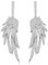 S925 Sterling Silber Post Dangle Drop Engel Flügel Ohrringe für Frauen Gold Blau Cubic Zirkonia Kristall Guardian Winkel Dangle Ohrringe für Frau Mama Her (Silver)