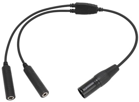Goshyda Aviation Headset Adapter, Premium Abs and Metal Does Not Convert Impedance Plug and Play, Aviation Headset Ga Dual Plug to for 5 Pin XLR