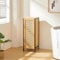 [en.casa] Panier à Linge Corbeille à Vêtements avec Couvercle Sales de Grande Capacité 51 L pour Salle de Bain Buanderie Bambou MDF 80 x 30 x 30 cm Noir Naturel Effet Rotin
