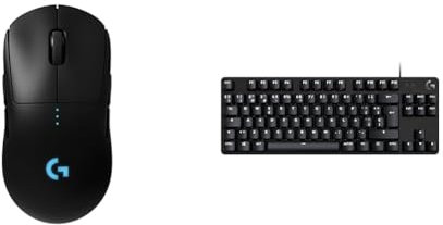 Logitech G Pro Ratón Gaming Inalámbrico, Captor Hero 25K, 25,600 dpi, RGB, Ultra-Ligero & 413 TKL SE Teclado Mecánico Gaming - Teclado Compacto Retroiluminado