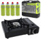 Portable Camping Gas Cooker with 4 x 227g Butane Canisters, Electronic Ignition, Wind Shield, Twin Burners, Stainless Steel