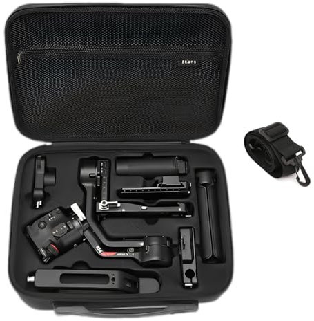Travel Case for DJI RS 4 Kit Gimbal Stabilizer and Accessories, Portable Storage Bag Large Capacity Gimbal Stabilizer Protective Carrying Case with Shoulder Strap, 34.5*27*9.5cm (Black)