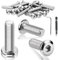 TXXATX 25 Pièces M8 Vis M8x20mm Vis Tete Plate Acier Inoxydable Filetage Complet Hexagone Creux Vis Allen avec Embout de Tournevis Clés Allen pour Montage Maintenance DIY