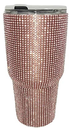 Borraccia da viaggio da 900 ml, con diamante, colore: oro rosa