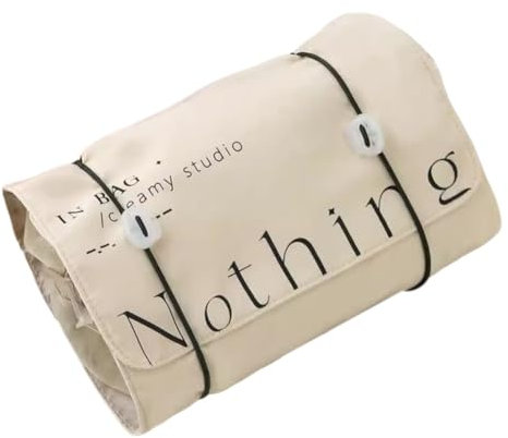 GreatRise Abnehmbar Kulturtasche Damen 4-in-1 Trennbare Kulturbeutel Faltbar Kosmetiktasche mit 4 Fächern Aufrollbare Waschtasche Tragbare Reise Kosmetikbeutel Multifunktions Make Up Tasche Weiß