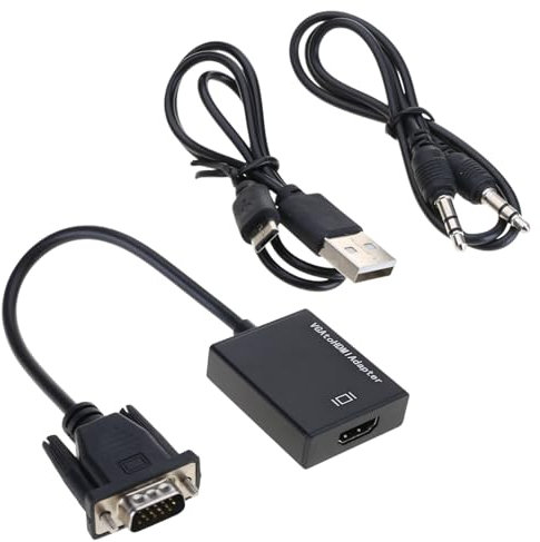 Convertidores de cable hembra a macho compatible con HDMI hembra a VGA macho 1080p para PC, portátil, tableta