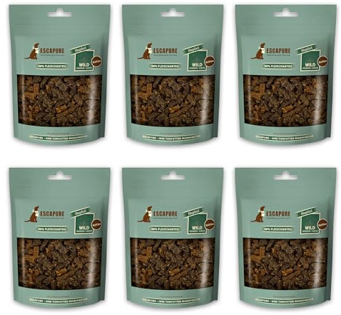 ESCAPURE Softies - Hunde Leckerli aus Wildfleisch in Premium Qualität (6x150g) - 98% Muskelfleisch - Softer Protein Trainingssnacks ohne künstliche Zusatzstoffe & Getreide