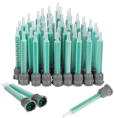 IANFAN 50 Pieces 3.5 Inch Epoxy Mixing Nozzle Tip, Static Mixing Nozzle Adhesive Cartridges Tip for AB Two-Component Cartridges 50ml/1.7oz(16-Element, 1:1 & 2:1 ratios)