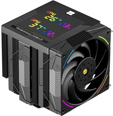 TR-Thermalright Phantom Spirit 120 Digital EVO CPU Kühler,Doppelturm mit 7 Wärmerohren,Dual PWM-Lüfter-2150U/min,Digital Display Board Top Cover,für AM5/AM4, Intel lga1851/1700/115x,Schwarz
