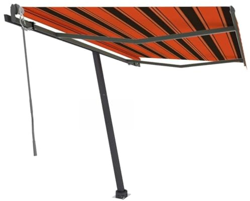 Balkon Möbel Terrassenüberdachung,Standmarkise Automatisch 350x250 cm Orange/Braun,Verandamarkise für Balkon & Terrasse