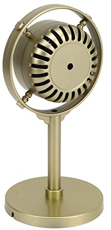 Ausla Vintage-Mikrofon-Requisite, Kunststoff-Retro-Mikrofonmodell mit Sockel, Leicht, Gefälschtes Bühnenmikrofon für Fotografie, Party, Dekoration, Karaoke, Rollenspiel, Studio, TV, Video, Gold,