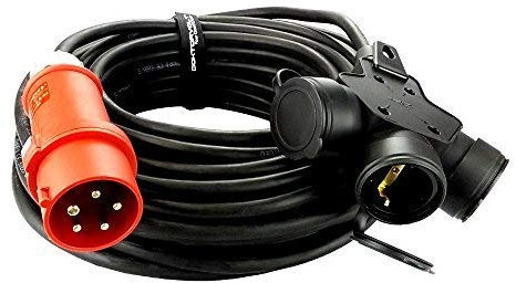 Rallonge CEE Câble de 2 m avec 3 Voies Femelle 3 x 230 V schuko Câble 5 x 1,5 mm2 2275