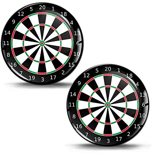 SkinoEu® 2 x Aufkleber 3D Gel Silikon Stickers Sport Spiel Darts Dartscheibe Auto Moto Motorrad Fahrrad Skate Fenster Tür PC Tablet Laptop KS 44