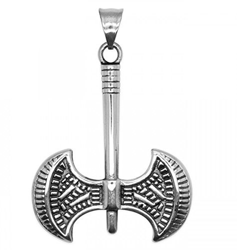 Soul-Cats Thors Streitaxt als Kettenanhänger Mjölnir Hammer Axt Kette Edelstahl Silber, Länge: Anhänger ohne Kette