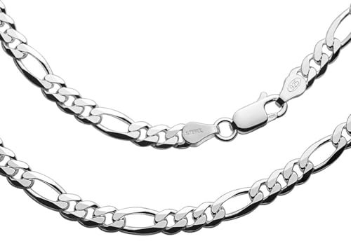 STERLL Herren Silberkette Aus 925 Silber Mit Figarodesign Und Karabinerverschluss