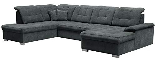 Selsey Jamaal - Wohnlandschaft/Sofa in U-Form mit Schlaffunktion (Ottomane rechts)