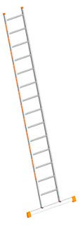 Layher Sprossenanlegeleiter 14 Sprossen / 405 cm Länge TOPIC 1054 Anlegeleiter Leiter 1054.006 Aluminiumleiter Klappleiter klappbar