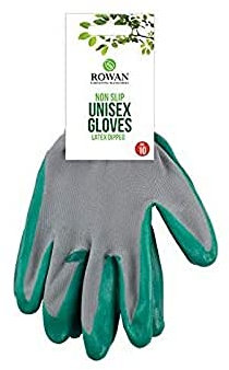 Grey & Green Latex Dipped PVC Unisex Non-Slip Gardening Gloves, Large Size - Water-Resistant & Stylish Design, Ideal for Household, Garden Tasks, & More - 1 Pair