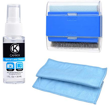 CAMKIX Computer & Laptop Screen Cleaning Kit - includes 1x Double-Sided Cloth, 1x Dual-Function Brush, 1x 1oz Cleaning Spray - For Smartphones, LCD Screens, Watches, Electronics and Delicate Surfaces