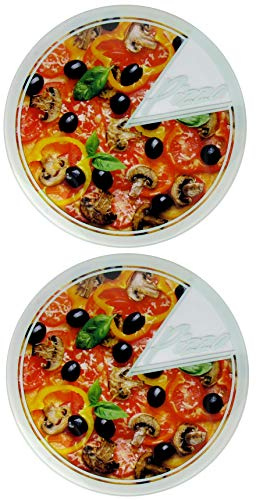 AR Kitchen - Piatto per pizza, in vetro, diametro 30 cm, 2 pezzi