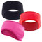 JEEZAO 3pcs Unisex Fleece Headband,Ear Warmer,Windproof Cold-Proof and High Stretchy for Workout Running Cycling (Black + Rose red + Red)