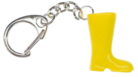 Miniblings Gummistiefel Schlüsselanhänger Stiefel Regen Herbst gelb - Handmade Modeschmuck I I Anhänger Schlüsselring Schlüsselband Keyring