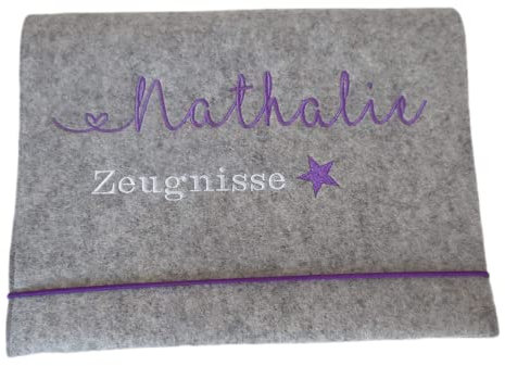 Zeugnismappe Wollfilz Mappe Zeugnisse DIN A4 Grundschule Schule Sterm