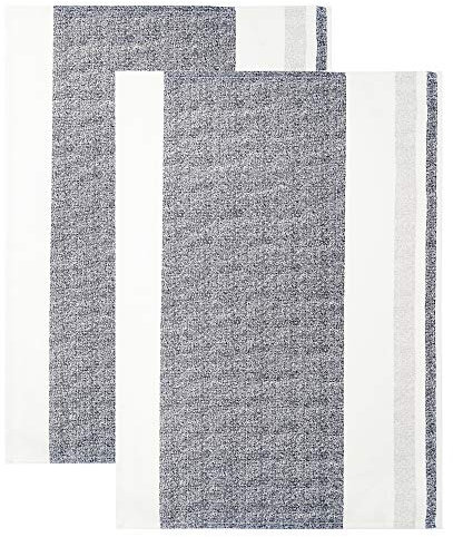 Lashuma Küchentücher Rustik Grau Beige gestreift 48x68 cm, 2X Küchen Reinigungstücher
