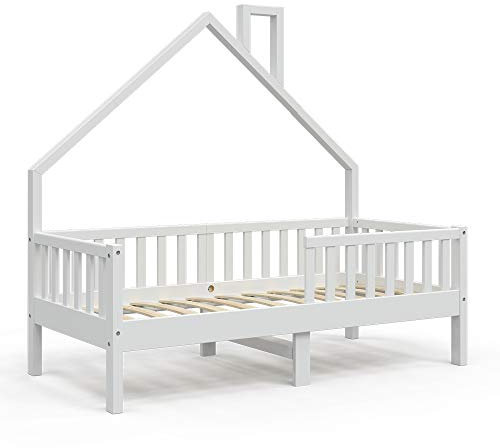 VitaliSpa Hausbett Noemi, Bett aus Holz, Weiß, 80x160 cm