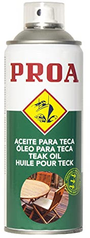 Aceite para Teca SPRAY. PROA. Protección y nutrición para la madera. Renueva tus muebles de jardín.