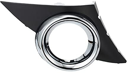 DUAO Couvercle Antibrouillard Avant Droit de Voiture Chrome Phares Antibrouillard Cadre Gril Accessoires Auto pour 207 Sport 2006-2009, Noir & argent, à droite, (500233138A1)