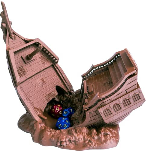 Piratenschiff-Würfelturm, perfekter Würfelturm für Dungeons und Drachen, Tisch-Rollenspiel, Miniaturspiele und Brettspiele