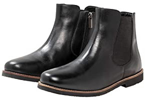 Sheego Damen Große Größen Stiefelette aus Leder, mit Stretcheinsatz - Klassisch