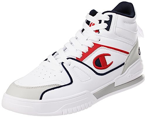 Champion Herren 3 Point Mid Sneakers, Bianco Blu Marino Rosso, 42 EU