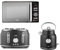 TOWER Renaissance Kettle, 4 Slice Toaster & 20L 800W Digital Microwave. Matching Kitchen Electrical Set in Black