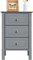 Yaheetech Mesillas Auxiliares Mesitas de Noche de Madera con Tres Cajones Mesillas de Estilo Moderno para Dormitorio Salon 40x40x60cm Gris Oscuro