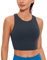 CRZ YOGA Damen Butterluxe Racerback Sport BH Gepolstert Ohne Bügel Crop Tops Longline Yoga Tank Top Fitness Sports Bra Echte Marine 36
