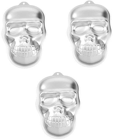HEMOTON 3st Kuchen Aus Aluminium Halloween-backform Schädel Backen -fondant Halloween-kuchenform -muffinform Halloween- -backform 3d Backgeschirr Kreuzen