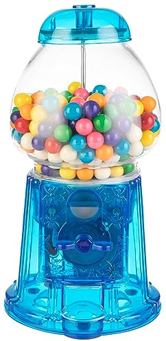 11-Inch Translucent Gumball Machine - Coin-Operated Candy Dispenser Vending Machine and Piggy Bank by Great Northern Popcorn (Blue)