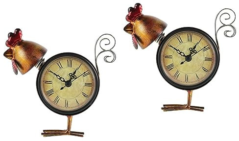 Garneck 2 Stücke Handgemachte Huhn Decor Uhr Vintage Retro Tisch Stilvolle Wohnkultur Für Wohnzimmer