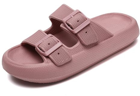 Waysoland Cozyslides Original Damen Herren,Wolkenschuhe Damen Sandalen Wolken mit Verstellbaren Schnallen Rutschfest Schnell Trocknend Super Bequeme Dicke Sohle Airfoot(Rot,42/43 EU)