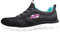 Skechers Damen Summits New Nature, Schwarzer Strick, rosa Aquamarin-Besatz, 36 EU