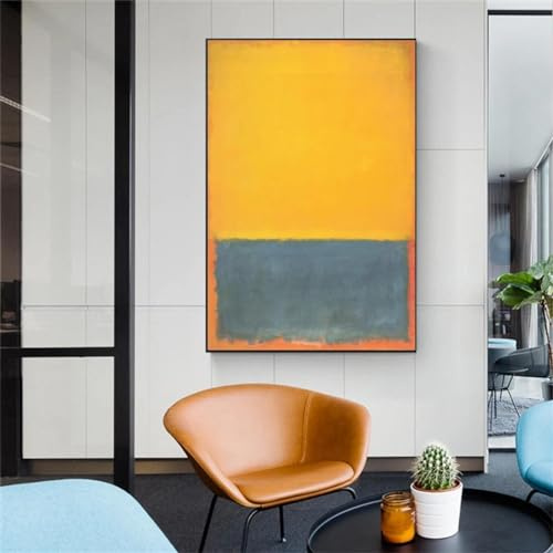 HOLEILUCK Mark Rothko Zeitgenössisches abstraktes Expressionismus-Kunstposter, Fine-Art-Druck, Poster, Dekoration, Leinwanddruck für den Raum, 95 x 130 cm/37 x 51 Zoll, mit schwarzem Rahmen