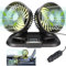 Nircho Car Fan 12V Auto Car Cooling Fan Dual-Head 360 Degree Rotation Portable Electric Vehicle Fans 2 Speed Adjustable Plugs into Cigarette Lighter, Powerful Silent Fans for Truck SUV RV
